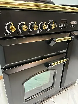 LEISURE BY RANGEMASTER CLASSIC 90 RANGE COOKER IN BLACK AND BRASS.  Ref--ED133 • £1250