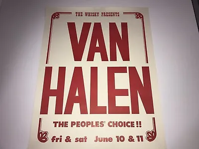 Van Halen Authentic Unused Concert Show Gig Poster June 1977 Whisky Eddie RARE • £965.12