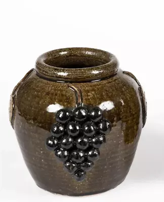 Edwin Meaders Signed Applied Grapes Pottery Jar Folk Art • $300