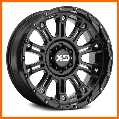 (4) 18x9 XD Series Hoss II XD829 5 6 8 Lug New Gloss Black Wheels FREE Caps Lugs • $1112