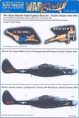 Kits World Decals 1/32 P-61 BLACK WIDOW Night Fighter • $12.99