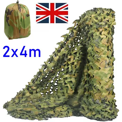 2mx4m Camo Net Hunting Shooting Camouflage Hide Army Camping Woodland Netting UK • £12.89