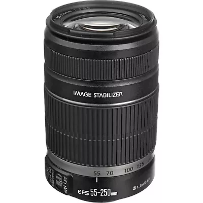 Canon EF-S 55-250mm F/4-5.6 IS Telephoto Zoom Lens For Canon Rebel  DSLR *EX* • $89.99