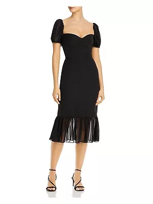 AIDAN MATTOX Womens Pouf Sweetheart Neckline Below The Knee Evening Sheath Dress • $22.99