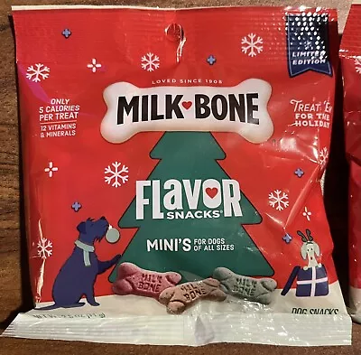 Milk-Bone Mini’s Flavor Snacks Biscuits Holiday Dog Treats 1 Pack 2.5 Oz Bag • $9.95