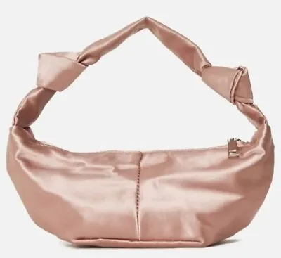 £7 • Buy Missguided Knot Handle Detail Satin Pouch Bag Champagne Colour New With Tags 