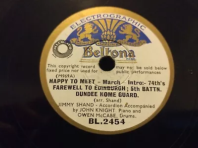 £6 • Buy Jimmy Shand - Sorry To Part / Happy To Meet - 78 Rpm