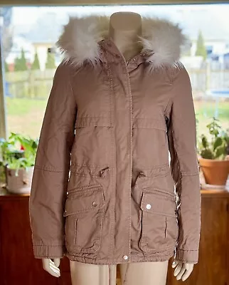 H&M Divided Faux Fur Lined Warm Hooded Parka Dusty Rose - Size 4 • $29.75