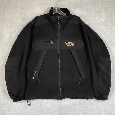 Mountain Hardwear Jacket Mens Large Black Gore Windstopper Full Zip Fleece Coat • $39.99