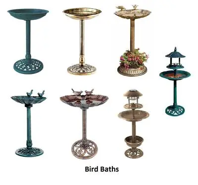 £19.99 • Buy  Garden Bird Bath Bowl Table Traditional Pedestal Resin House Ornamental Feeder