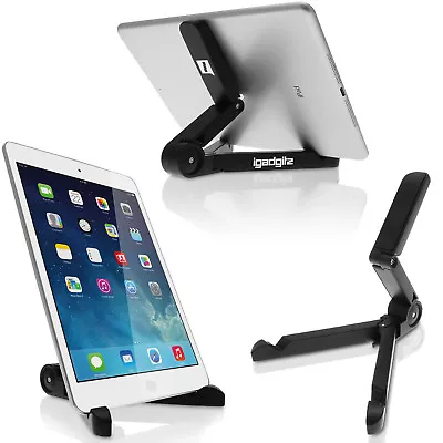 Black Light Portable Fold-up Stand Cradle Holder For IPad Tablet Kindle E-Reader • £4.95