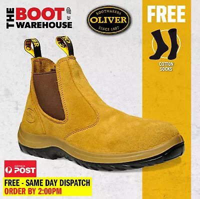 Oliver Work Boots 34624 Steel Toe Safety. 'Beige' Elastic Sided. Brand New! • $118.95