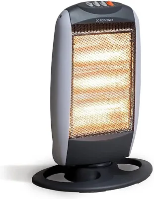 Portable 3-Bar 1.2kW Electric Halogen Heater Oscillating Radiator UK Plug Home • £17.99