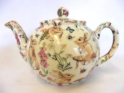 £22.99 • Buy Rabbit Meadow Design 2 Cup Teapot By Heron Cross Pottery