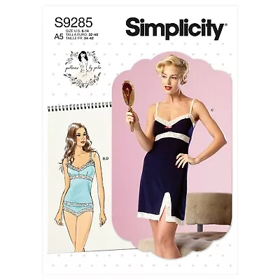 Simplicity SEWING PATTERN S9285 Misses' CamisolesSlip & Panties 6-14 Or 14-22 • £8.70