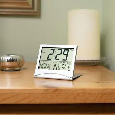 £4.87 • Buy Folding LCD Digital Alarm Clock Desk Table Temperature Travel Electronic Clock