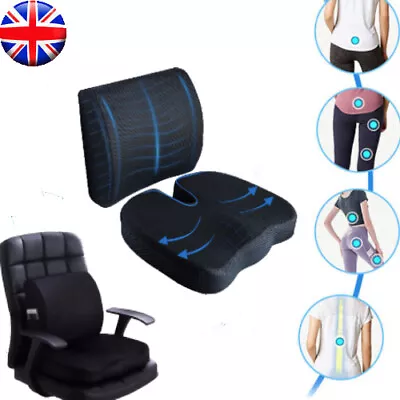 Memory Foam Lumbar Back Support Cushion Car Seat Wheelchair Office Chair Pillow • £23.99