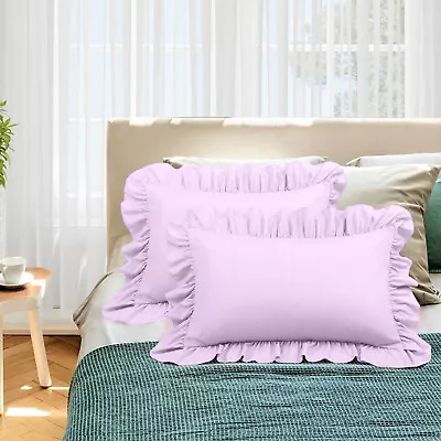 Premium 600 TC Ruffled Pillow Covers:Elegant Bedding Upgrade | Many Colors& Size • $18