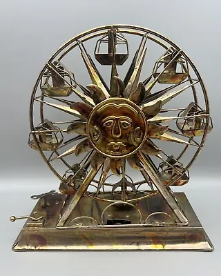 Vintage Musical Metal Sun Art Ferris Wheel Music Box  Toyland  Works • $34.99