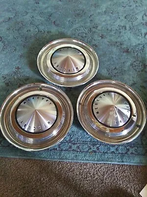 62-63 MERCURY MONTEREY S55 MARAUDER WHEEL COVER HUBCAPS 14  Set Of 3 • $50