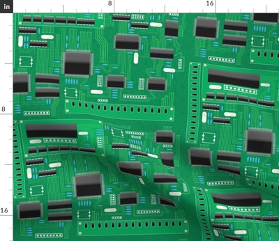 $23 • Buy Circuit Board, Motherboard, Computer, Geek, Nerd, Spoonflower Fabric By The Yard