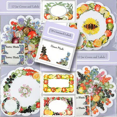 PRESERVE JAR PAPER COVER LABEL Garden Fruit Kitchen DIY Homemade Jam Floral Gift • £2.90