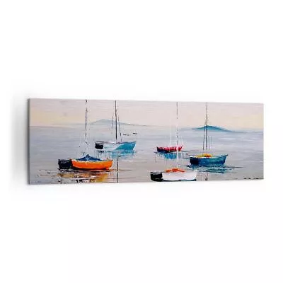 Canvas Print 160x50cm Wall Art Picture Nautical Sailboats Seaside Framed Artwork • £59.99