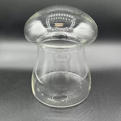 Vtg. Libbey 7 3/4”Clear Glass Mushroom Terrarium Apothecary Bubble Lid Jar W Lid • $48