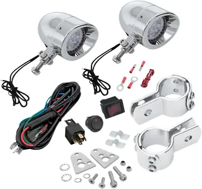 Show Chrome Motorcycle Highway Bar LED Mini Driving Light Kit LED Kit 55-365L • $180.45