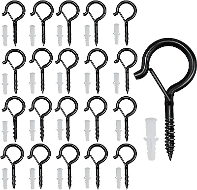 20Pcs Q-Hanger Hooks Screw Hooks With Safety Buckle Ceiling Hooks For Hanging • £6.63