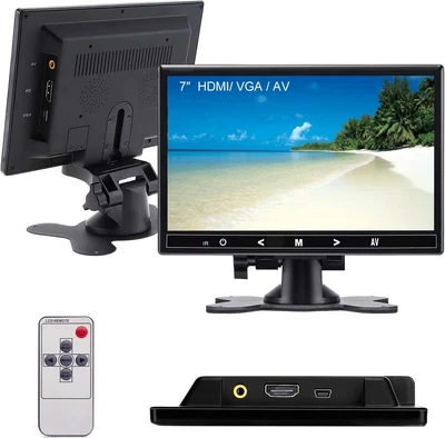 TOPRUI CCTV Monitor 7 Inch Small HDMI With VGA AV Port Raspberry Pi...  • £76.99