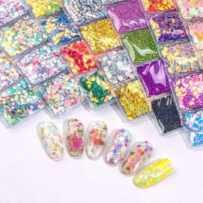 6 Grids/bag Nail Art Sequins Colorful Nail Polish Flakes Foils For Manicu-ca • $1.26