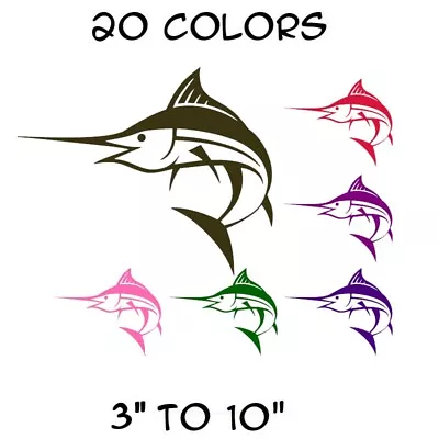 Marlin Fish Sticker Vinyl Decal Swordfish Sea Ocean Fishing Boat Wall Car Window • £1.89