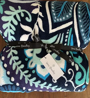 Vera  Bradley Blue Island Paisley Throw Blanket 80 X 50 Inch Fleece Plush New • $45