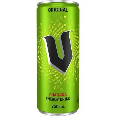 V Original Guarana Energy Drink Can 250ml • $13