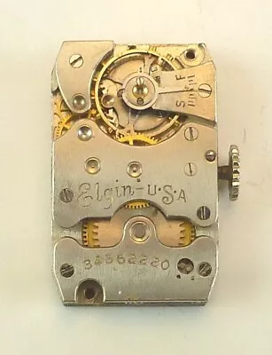 Vintage Elgin 488 Mechanical Wristwatch Movement - Parts / Repair • $25