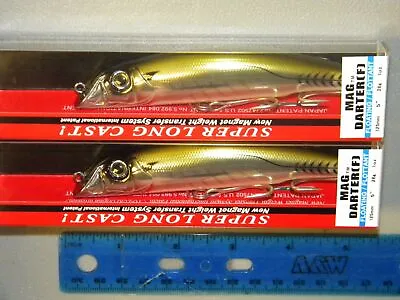 Yo-Zuri Mag Darter 5  Shallow Diving Striper Muskie Lure R1144-HAJ Bronze Lot 2 • $23.99