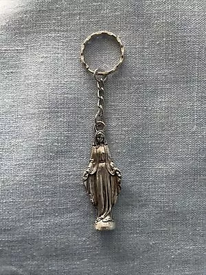 Miraculous Medal Of Our Lady Of Grace Keychain | Silver Tone | Catholic Medal • $8.99
