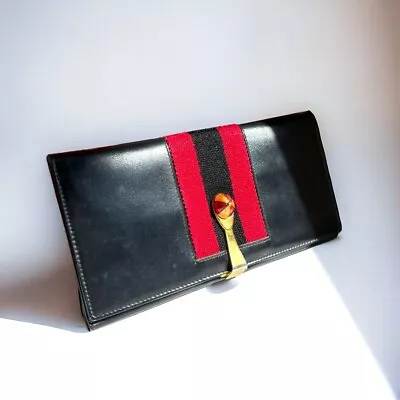 Vintage GUCCI  Sherry Line Wallet Red Black Long • $110