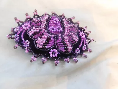 VTG Purple Shapes Of Small Beads Hair Barrette • $5