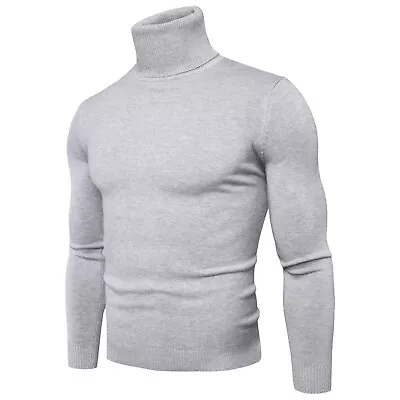 Men Casual Slim Fit Basic Tops Warm Knitted Thermal Turtleneck Pullover Sweater1 • $27.10