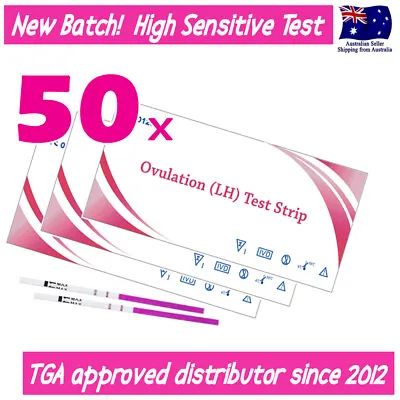 50 Ovulation LH Tests Urine Strips Get Pregnant Sooner Fertility OPK Kit • $16.87