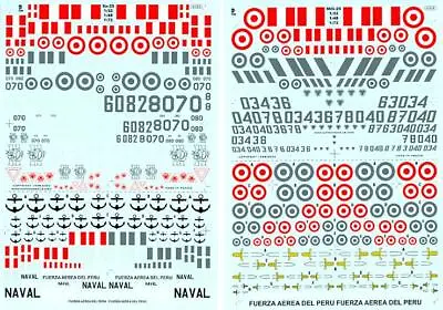 Aztec Decals 1/72 1/48 & 1/32 PERUVIAN NAVY & AIR FORCE INSIGNIA • $19.99
