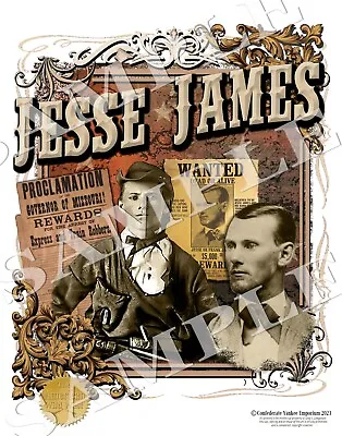 Wild West Jesse James Moonshine Label Design Wild West Themed Art Print • $14.99