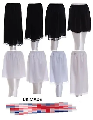 £8.99 • Buy Ladies Waist Half Slips Black Ivory White Underskirts Petticoat  Length 16 -36 