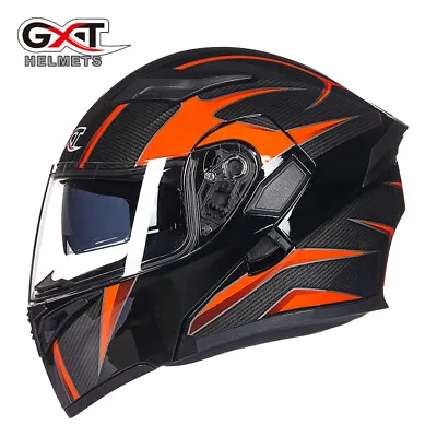 Motorcycle Helmet Flip Up Full Face Capacete Casco Moto Helmets With Double Lens • $101.01