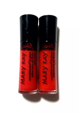 Lot Of 2 Mary Kay NouriShine Plus Rock 'N' Red & Mango Tango Lip Glosses • $12.75