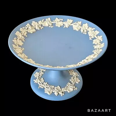 VTG Blue Wedgwood Jasperware Tazza Cake Stand England Tea & Cookies/Biscuits • $29.99