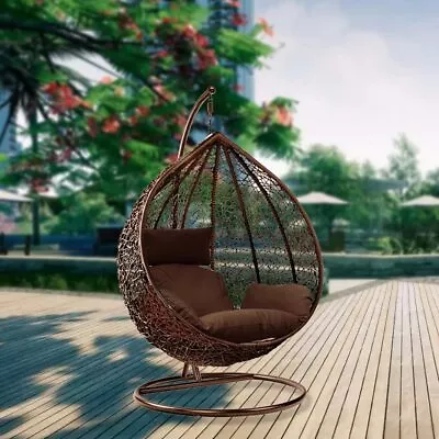 £189.99 • Buy Rattan Egg Chair Swing Outdoor Garden Patio Hanging Wicker Hammock Pod Chair