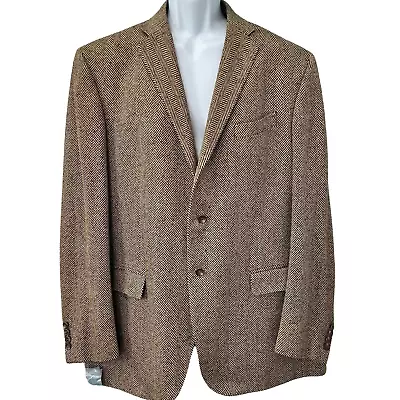 Vintage Polo Ralph Lauren Brown Beige Herringbone Sportcoat Size XL / 46L NEW • $170